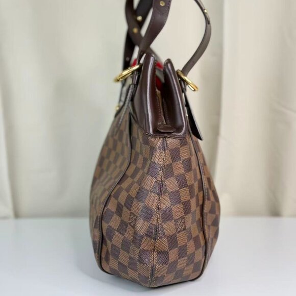 Louis Vuitton Damier Ebene Sistina GM Shoulder Bag Brown Checkerboard Pattern - Picture 5 of 10